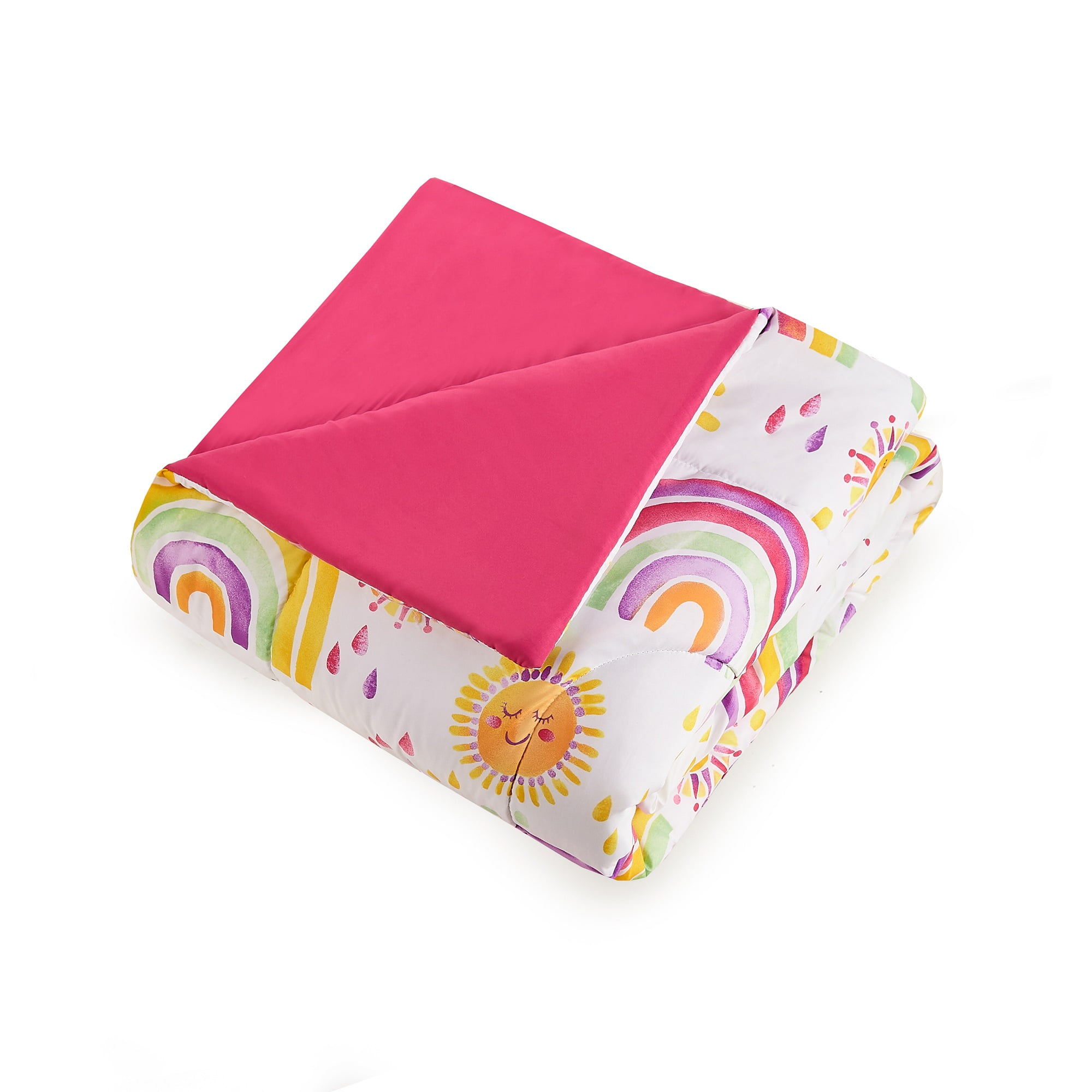 Urban Playground Kids and Teens Rainbows and Suns Pink 2-Piece Comforter Set, Twin/Twin XL