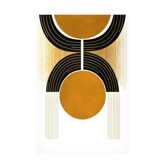 Canvas Wall Art - Ray Heere 'Mid Century Abstract Painting 16' Wall Art for Living Room, Bedroom, or Office Décor by Trademark Fine Art - 12 x 19 Inches