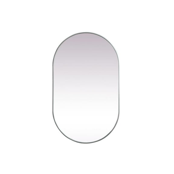 Elegant Decor Metal Frame Oval Mirror 36x60 Inch in Silver