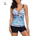 thumbnail image 4 of facefd Women Two-Pieces Tie Dyed Printed Open Back V Neck Sleeveless Swimsuit L, 4 of 6