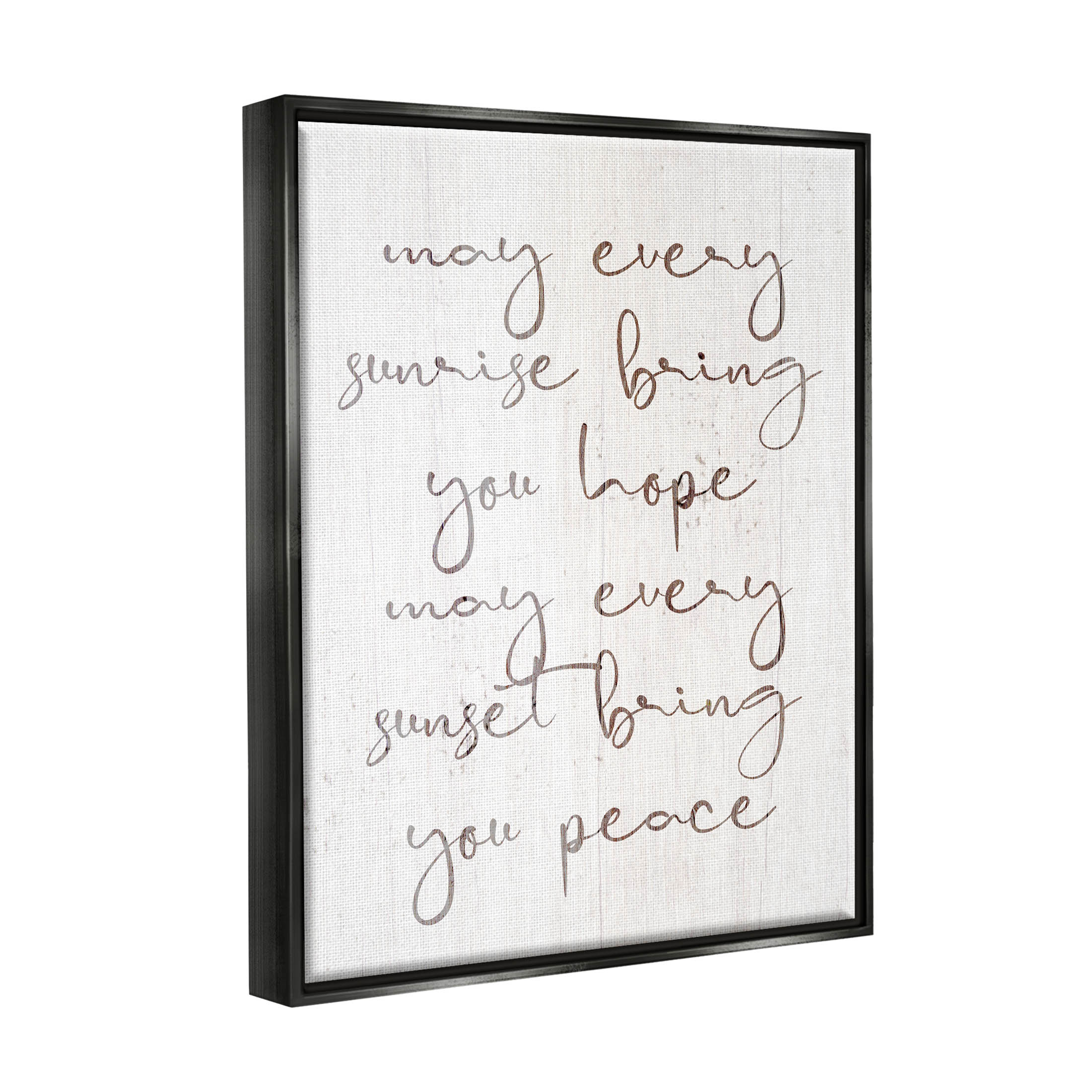 Sunrise Bring You Hope Uplifting Phrase Inspirational Graphic Art Jet Black Framed Art Print Wall Art