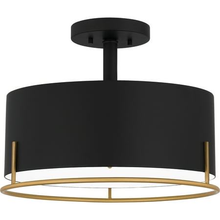 

Quoizel Qsf5580bs 3 Light 15 Wide Semi-Flush Drum Ceiling Fixture / Converts To Pendant -