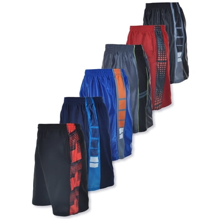 Cookie's Boys' 6-Pack Athletic Shorts With Pockets Color: red/multi Size: 5 - 6