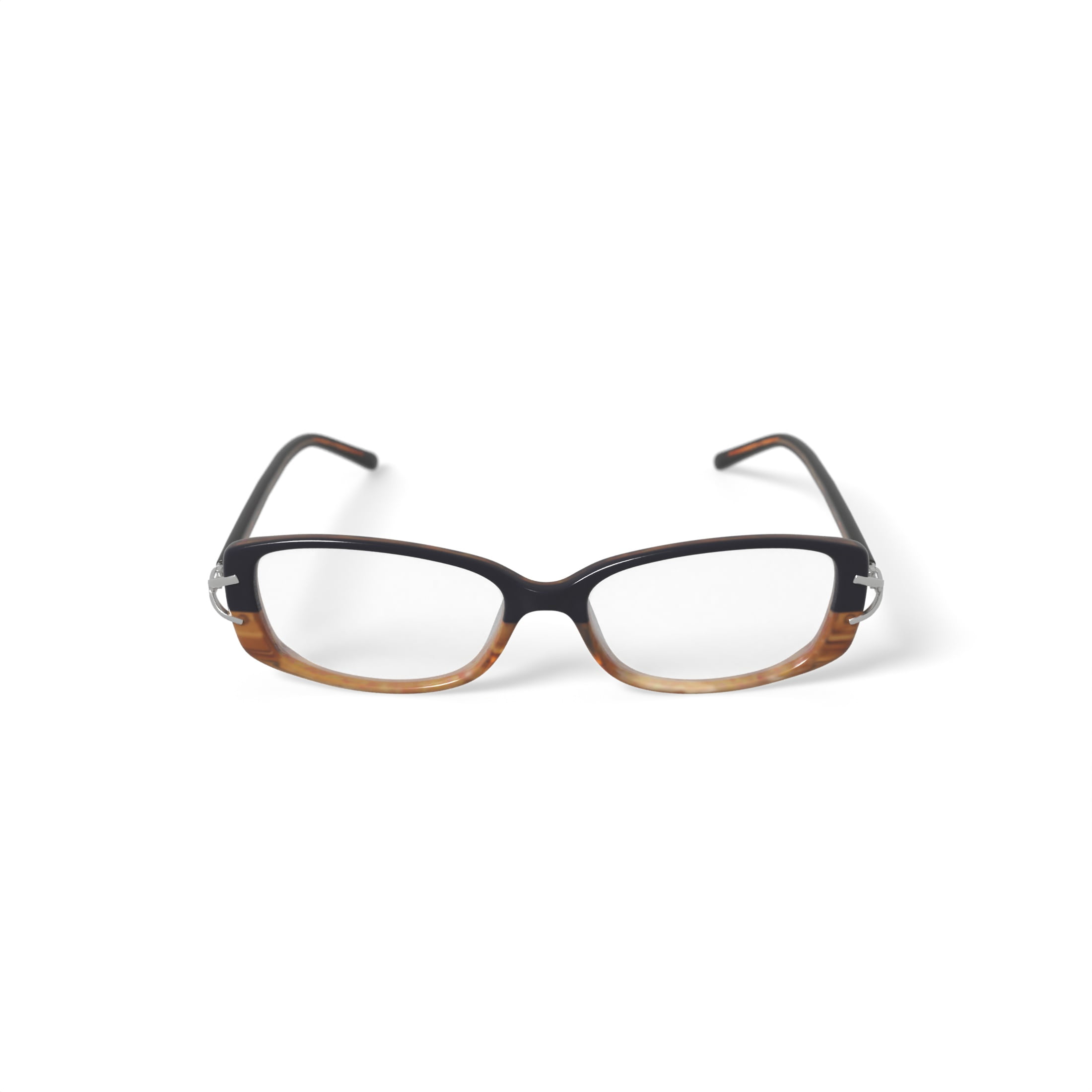 Contour Women's FM14079 Rectangular Prescription Eyeglasses with Case, Purple/Brown