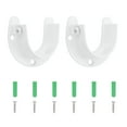 thumbnail image 1 of Soporte de barra de armario Uxcell, 2 piezas de soporte de armario con brida en forma de U de acero inoxidable para barra de 32 mm de diámetro, blanco, 1 of 7