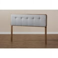 thumbnail image 4 of Baxton Studio Palina Mid-Century Modern Light Grey Fabric Upholstered Walnut Brown Finished Wood Full Size Headboard, 4 of 9