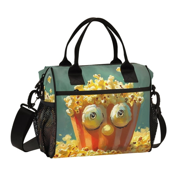 Ckdifva Popcorns Cooler Bag Cooler Cooling Tote Lunch Bag Lunch Box Front Pocket with Shoulder Strap