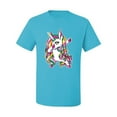 thumbnail image 2 of Wild Bobby, Awesome Dabbing Dab Rainbow Unicorn Fantasy, Streetwear, Men's Graphic Tees, Light Turquoise, 4XL, 2 of 3