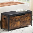 thumbnail image 6 of 39.4" Storage Chest, Wooden Storage Trunk, Storage Bench with Safety Hinge and Lift-Top for Entryway, Bedroom, Living Room, Rustic Brown, 6 of 8