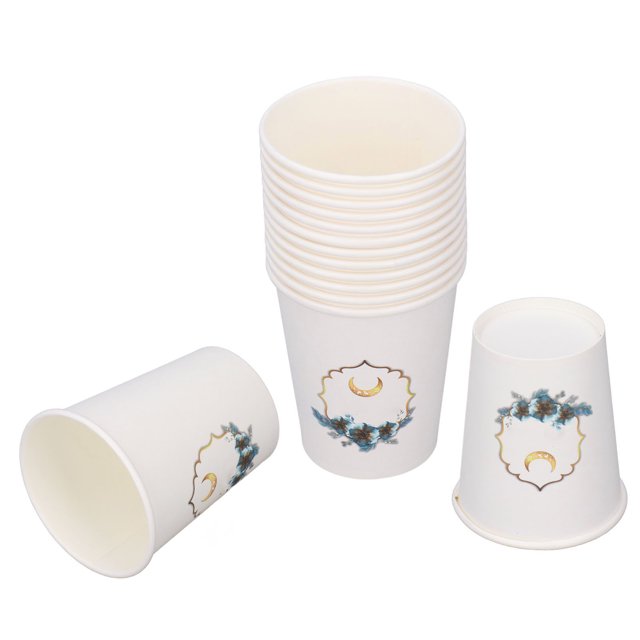 Vasos De Papel Eid Mubarak, Vasos De Papel Pequeños De Papel Premium Estilo Eid Mubarak, 48 Piezas, Colores Brillantes, Resistentes, Exquisitos Para Café, Jugos Y Té ANGGREK Otros