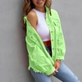 thumbnail image 6 of Wowcloth Women's Denim Jacket, Loose Fit Distressed Long Sleeve with Detachable Hood, Casual Fashion Outerwear for Daily Wear and Travel, 6 of 9
