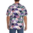 thumbnail image 3 of Gukieu Plaid Flamingo Print Men's Short-sleeved Shirts, Button-down Pocket Shirts, T-shirts, Beach Vacation Travel Summer Clothing-3X-Large, 3 of 5