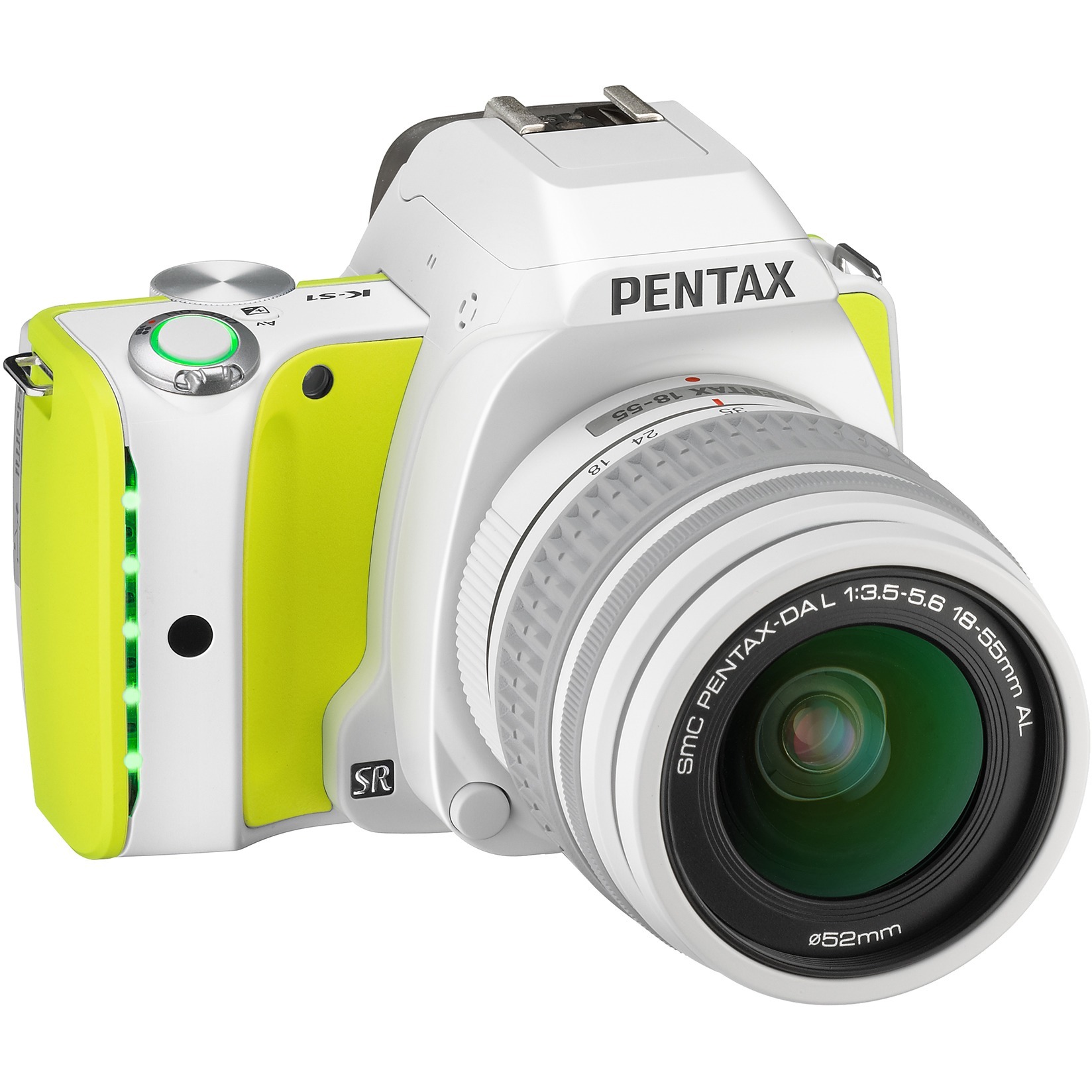 Pentax KS1 20.1 Megapixel Digital SLR Camera with Lens, 18 mm, 55 mm, Lime Pie