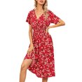 thumbnail image 3 of Luiryar Women Juniors Floral Chiffon Dresses for Women Flowy Homecoming Cocktail Dress Casual Beach Sun Dress, 3 of 7