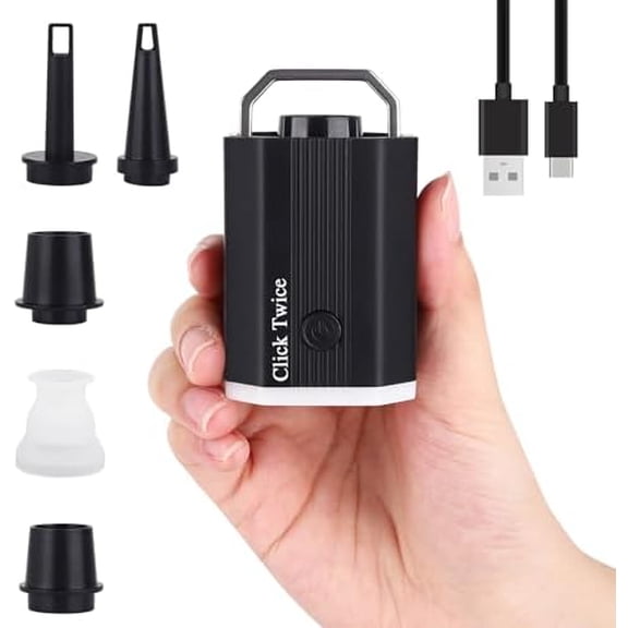 Mini and Portable Air Pump Tiny Pump with 1600mAh Battery USB Rechargeable to Portable Air Pump, Air Bed, Air Mattress Pump, Vacuum Storage Bags