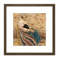 thumbnail image 1 of Liebermann Old Woman With Cat Chair Painting 8X8 Inch Square Wooden Framed Wall Art Print Picture with Mount, 1 of 4