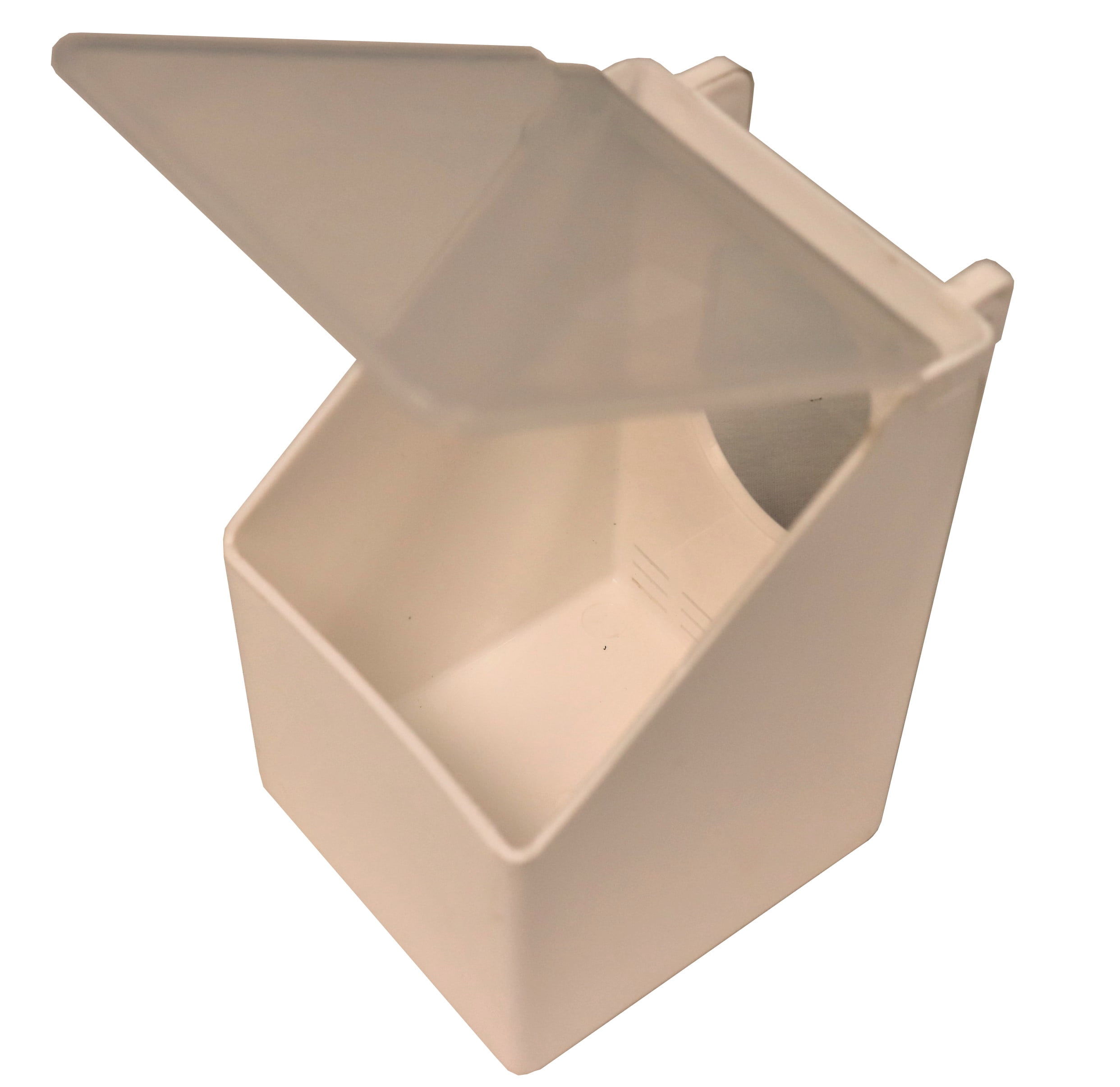 4 PACK OF 1 HOLE PLASTIC QUAIL PIGEON DOVE BIRD OUTSIDE OF CAGE MOUNT FEEDERS