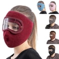 thumbnail image 1 of Mascarilla de lana pasamontañas cálidas mascarillas con gafas antivaho gorro de calavera a prueba de viento máscaras antipolvo invierno, 1 of 5
