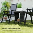 thumbnail image 4 of Outsunny Table Basse d'Extérieur en Osier de 18 Pouces, Table d'Appoint de Patio à 2 Niveaux, Gris, 4 of 10