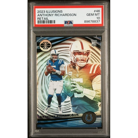 Graded 2023 Panini Illusions Anthony Richardson #46 Retail Rookie RC Football Card PSA 10 Gem Mint