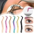thumbnail image 2 of Eyelash Tweezers Stainless Steel Fan Lash Eyebrow Tweezer Comb tool Makeup B6Q0, 2 of 6