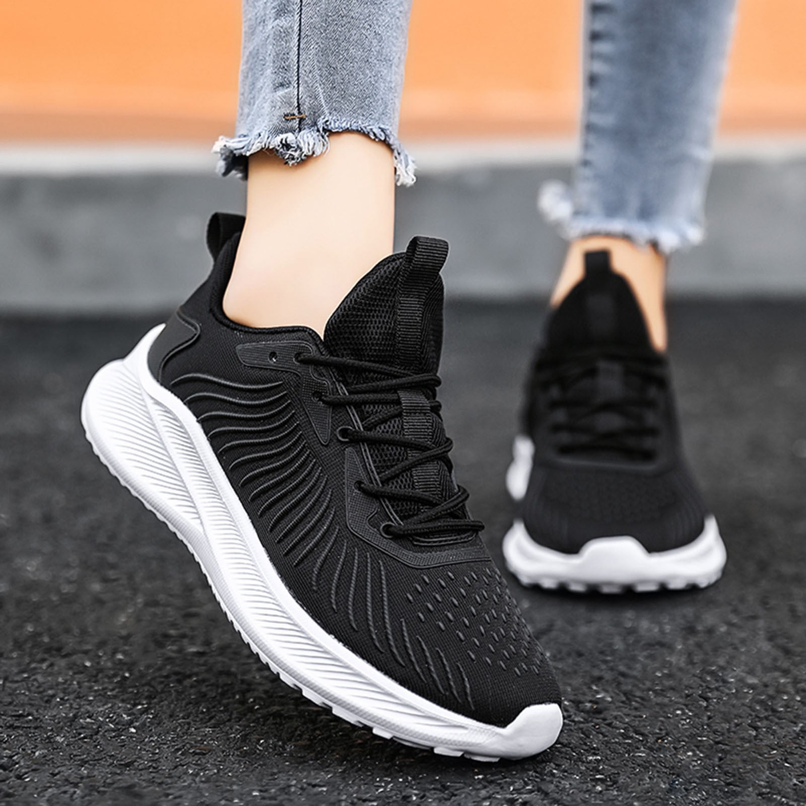 Black casual tennis shoes outlet