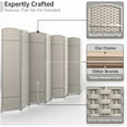 thumbnail image 2 of Room Divider Privacy Screen, 6 ft. Tall Extra Wide Foldable Panel Partition Wall Divider, Double Hinged Room and Folding Privacy Screens Beige, 2 of 7