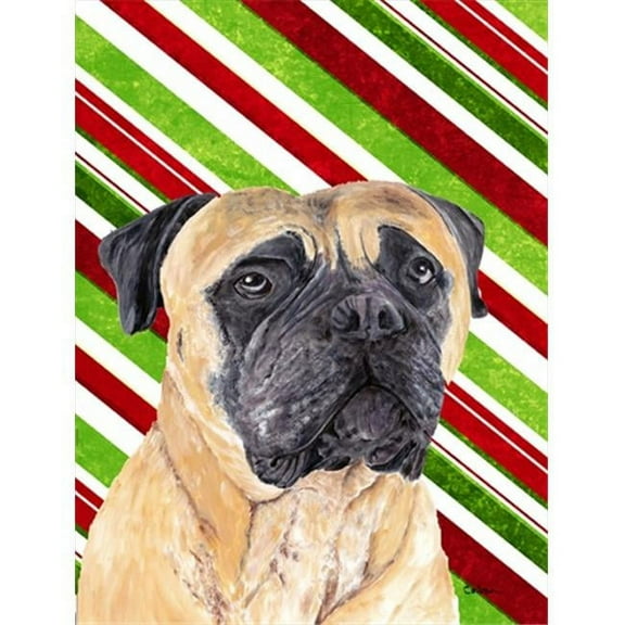 Mastiff Candy Cane Holiday Christmas Flag - Garden Size, 11 x 15 in.