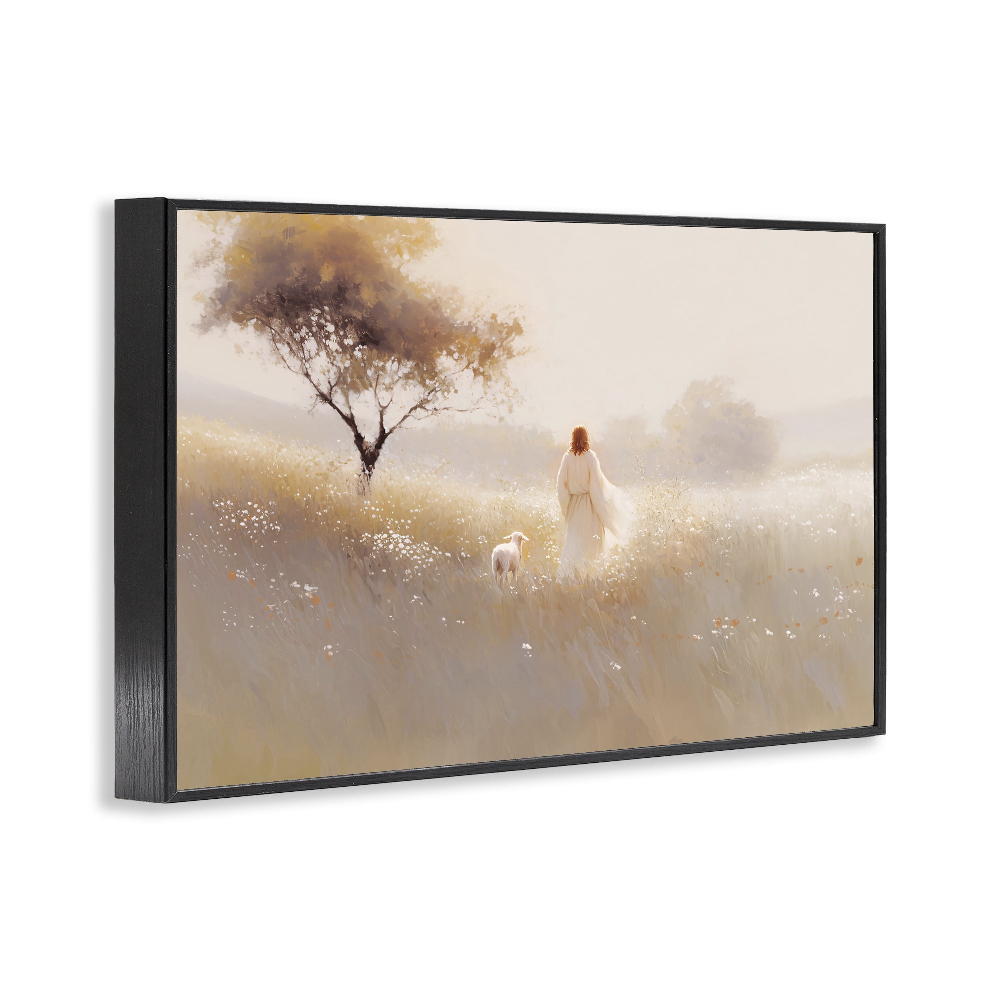 Stupell Industries Spiritual Shepherd & Lamb Black Framed Giclee Art, design by Jacky Ngan