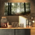 thumbnail image 3 of Designart 'Light in Dense Fall Forest with Fog ' Landscape Art Print Canvas, 3 of 3