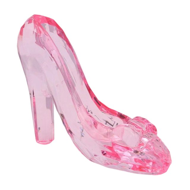 Zapatos de tacón alto de princesa, decoración para casa de muñecas, zapatillas acrílicas de colección para exhibir rosa
