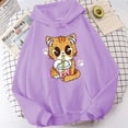 thumbnail image 3 of Sudadera con capucha con estampado de gato bebiendo leche, ropa de calle divertida, camisetas de té, jerséis Boba de dibujos animados Kawaii de Harajuku, sudaderas para mujeres y niñas, 3 of 5