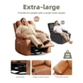 thumbnail image 4 of Garvee Oversized Wide Leather Recliner Chair with Stain Resistant, Heat and Massage, Brown, 4 of 10