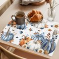 thumbnail image 3 of Fall Pumpkin Placemats Set of 4, Thanksgiving Autumn Daisy Farmhouse Leaves Washable Wipeable Table Mats for Dining Tables, Indoor Outdoor Kitchen Place Mats for Holiday Party Table Decor, 3 of 9