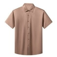 thumbnail image 2 of pstuiky camisetas camisas para hombre, Suéter casual de manga corta con cuello vuelto, cómodo y liso para hombre ropa de hombre m, 2 of 3