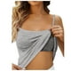 thumbnail image 1 of Camiseta interior con sujetador integrado y cuello redondo para mujer, tirantes finos ajustables, mezcla de algodón, tallas M-XXL, 1 of 5