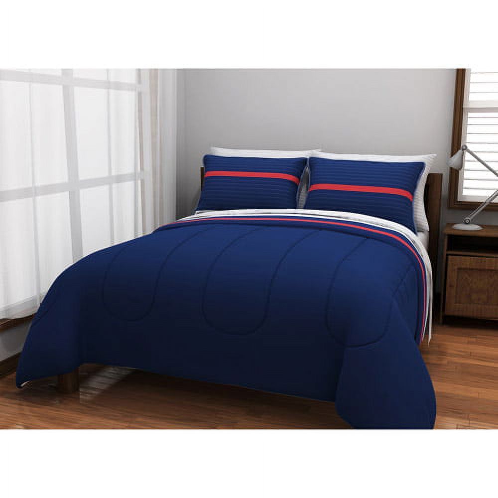 American Original Coastal Stripe Reversible Complete Bedding Set Blue Bed in a Bag - image 2 of 2