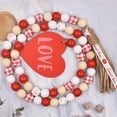 thumbnail image 6 of Ornaments Clearance! Valentine's Day Pendant Bead String Wooden Beads Rope Tassel Colorful Decorations European and American Family Holiday Decorations Valentines Day Decorations 1X Pendant, 6 of 9