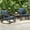 Blue, variant on MRUAKA Rocking Chair Bistro Set,3 Piece Outdoor Patio Furniture Set with 2 Rockers and 1 Metal Coffee Table with Thick Cushions for Porch,Backyard,Poolside,Orange