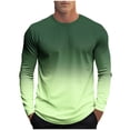 thumbnail image 2 of WXLWZYWL Men Long Sleeve Tops Ombre Gradient Printed Round Neck Two Tone Color Transition Lightweight Loose Cut Winter Daily Commute Casual T Shirt, 2 of 6