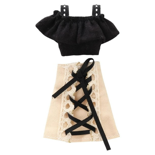 Handmade Doll Skirt Party Dress Clothing for 30cm 12'' Dolls black