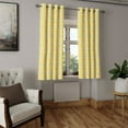 thumbnail image 2 of Ambesonne Yellow Chevron Grommet Curtain, Ikat Style Tile, 50" x 63", Marigold Pale Blue White, 2 of 6