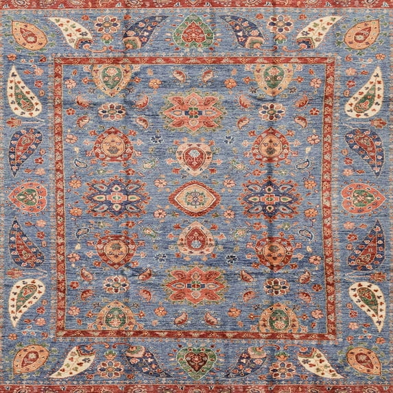Ahgly Company Indoor Square Abstract Chestnut Brown Abstract Area Rugs, 5' Square