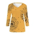 thumbnail image 5 of Yellow Womens Tops Womens Fashion T Shirts 2025 Short Sleeve Casual V Neck Summer Tops Cute Loose Fit Blouses Graphic Tees Shirts for Women, 5 of 5