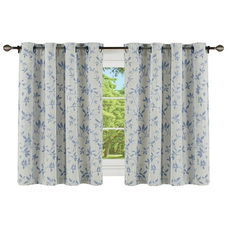 Curtain For Sale Online Woven Leaf Pattern Short Window Curtain Panel with Grommet Top for Easy Hanging, 54