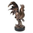 thumbnail image 2 of Decorative Large Rustic Country Farm Rooster Chicken Bronze Electroplated Statue, 2 of 7