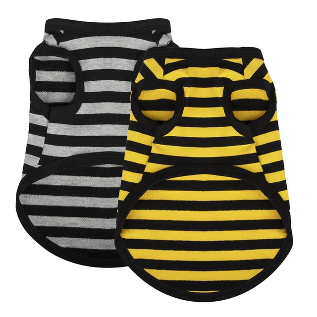 Chaleco de ropa de primavera y verano para mascotas a rayas, ropa para perros y gatos Tibby Bear Pomeranian (2 uds) MFZFUKR BST3016906-4