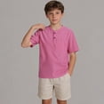 thumbnail image 5 of Ugoldhm Boys' Henley Short Sleeve T-Shirt Lightweight Solid Color with Chest Pocket Casual Tee, 5 of 8