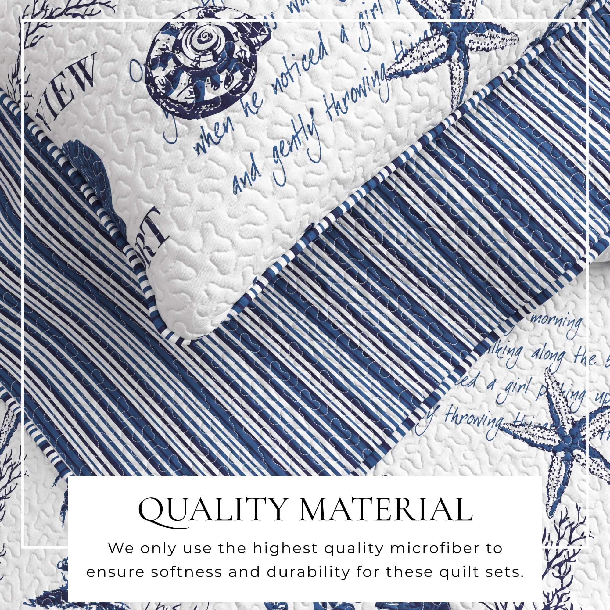 Great Bay Home Catalina Coastal 3-Piece Reversible Quilt Set, Queen