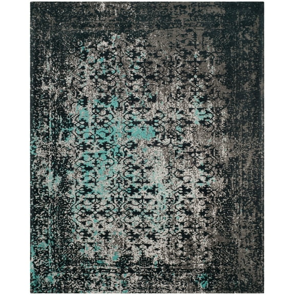 SAFAVIEH Classic Vintage Patricia Oriental Overdyed Area Rug, Navy/Teal, 8' x 10'